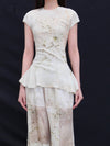 Mutedance 25 Spring/Summer Flower-dyed Short-sleeved Tunic Top MD-MD25SS10-hoary MD25SS09